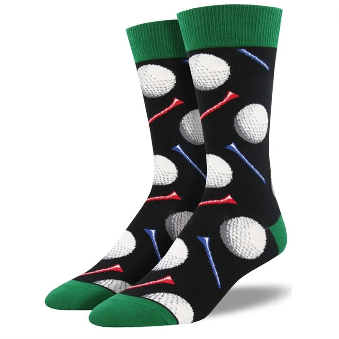 Sheer men's socks for a delicate appearance'Tee It Up' Men's printed socks