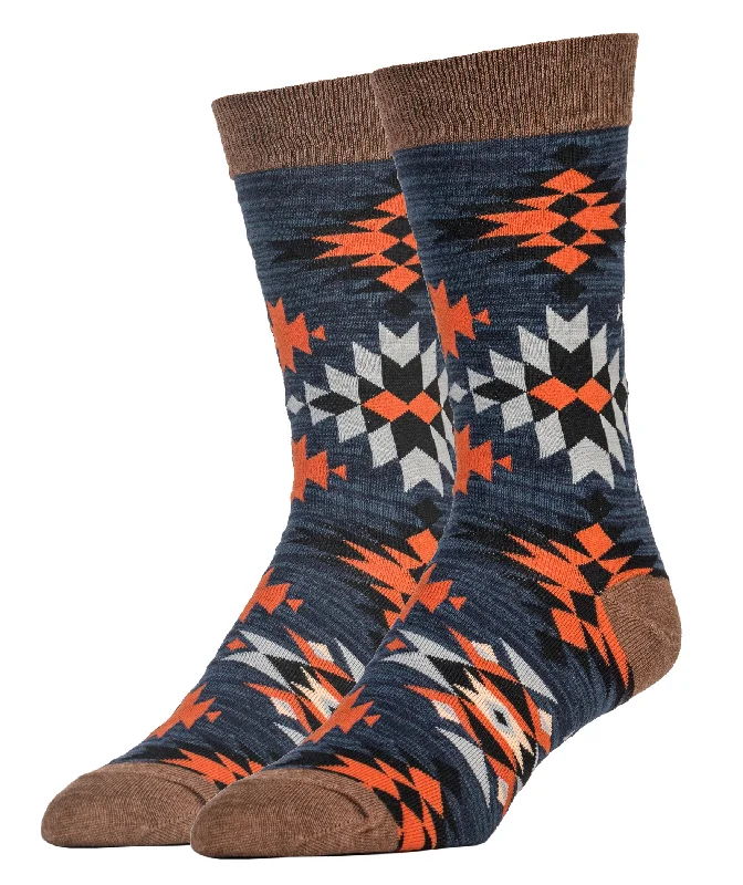 Cotton men's crew socks for everyday comfortSpicy Hibiscus