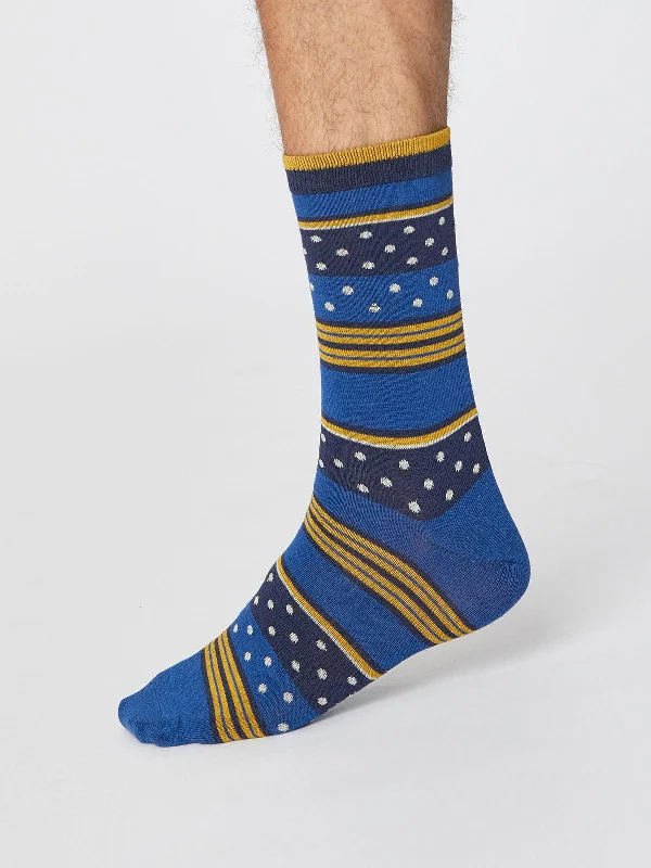 Compression men's socks for reducing swellingSpot and Stripe Socks - Royal Blue
