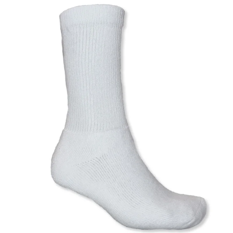 Patterned men's socks with geometric designsStone Peak Adult Crew Sport Socks - White 3pk