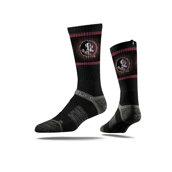 Hiking men's socks for outdoor adventuresStrideline Crew Sock with Seminole Head - Black