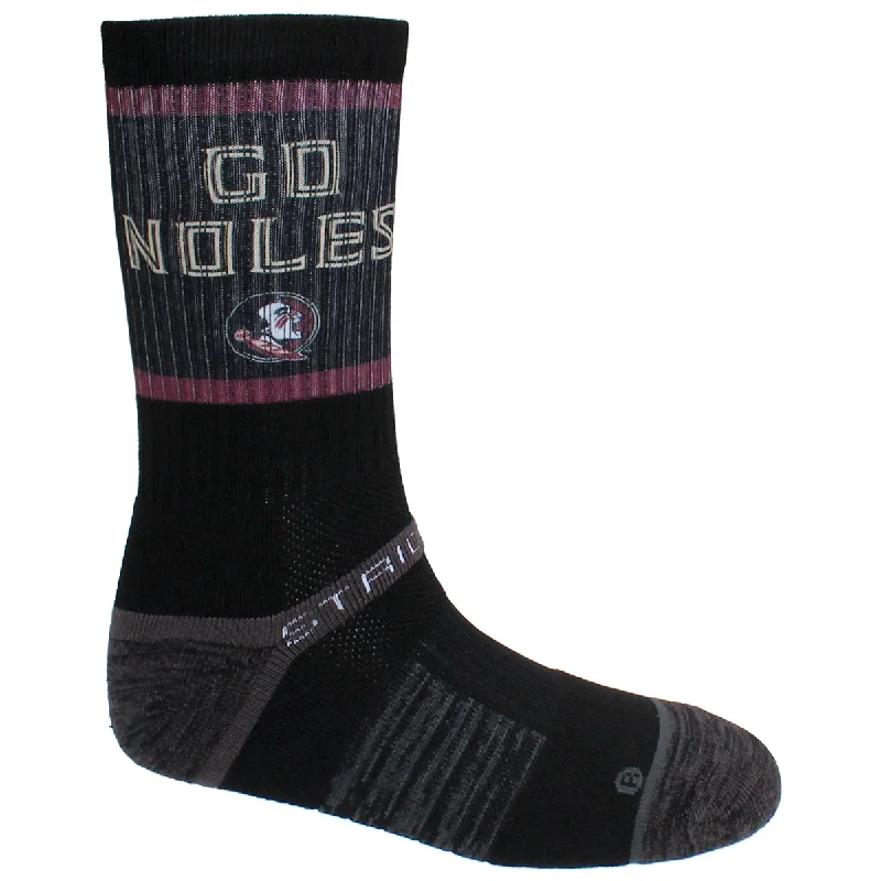 Knee - high men's socks for a vintage styleStrideline Go Noles Premium Crew Socks - Black