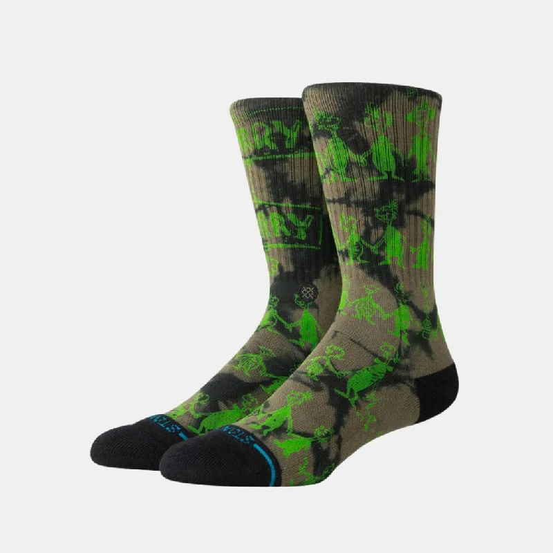 Silk men's socks for a smooth and soft touchThe Grinch Down In Whoville Crew Socks (Black)