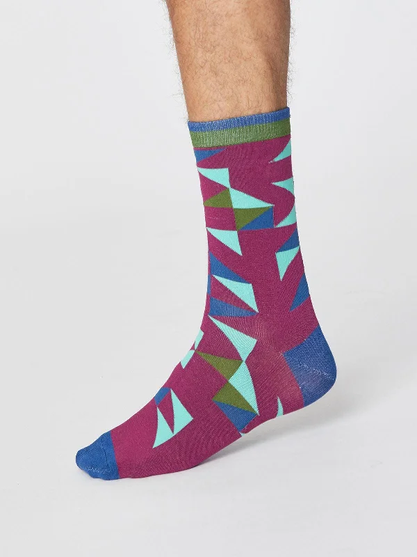 No - show men's socks for wearing with loafersTriangle Socks - Beetroot