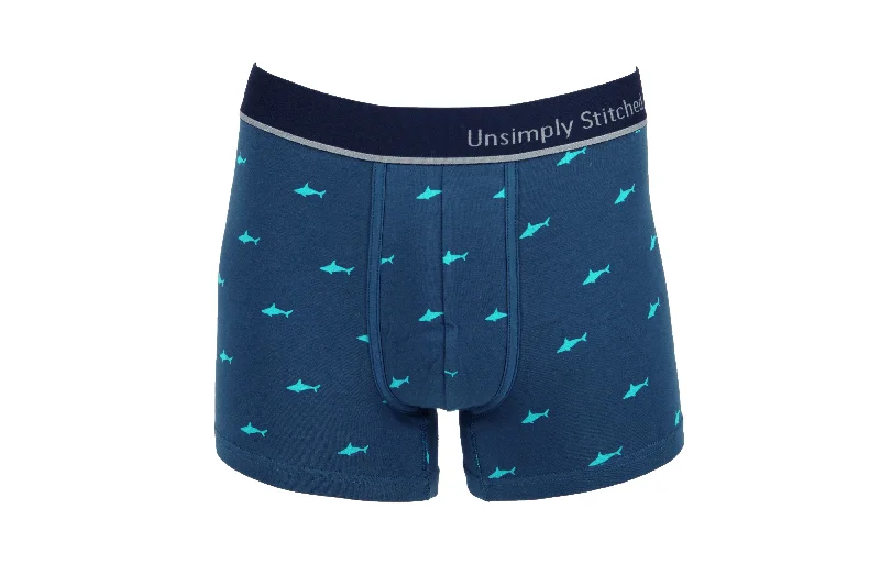 Mesh - back men's trunks for ventilationSHARK BOXER TRUNK
