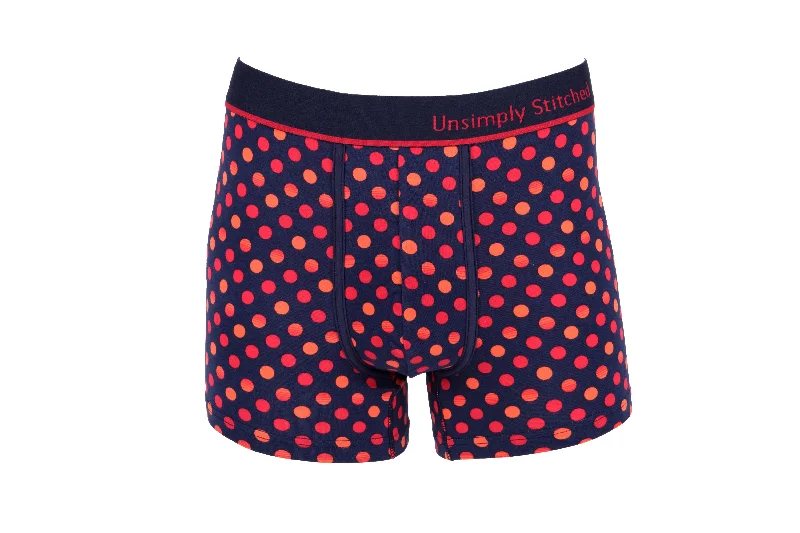 Stretch - lycra men's trunks for flexibilitySTRIPED POLKA DOT BOXER TRUNK