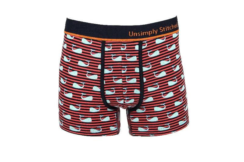 Men's trunks with a wide elastic waistbandWHALE STRIPE BOXER TRUNK
