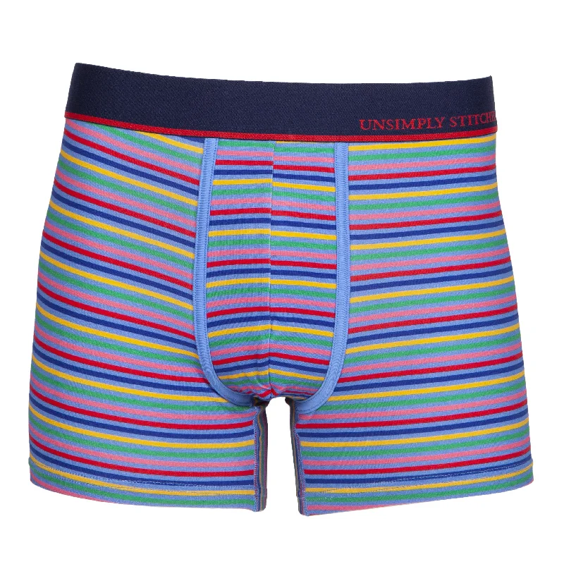 Mid - rise men's trunks for a balanced coverageBubble Gum Stripe Boxer Trunk