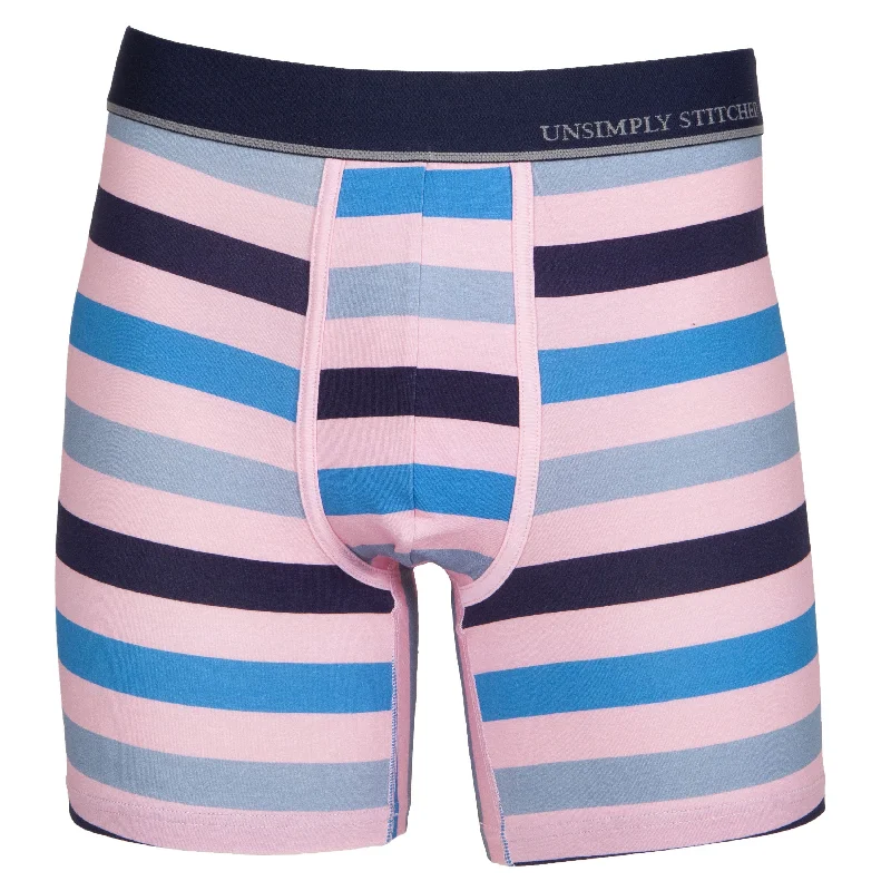 Organic men's trunks for an eco - conscious option3 Color Stripe Boxer Trunk