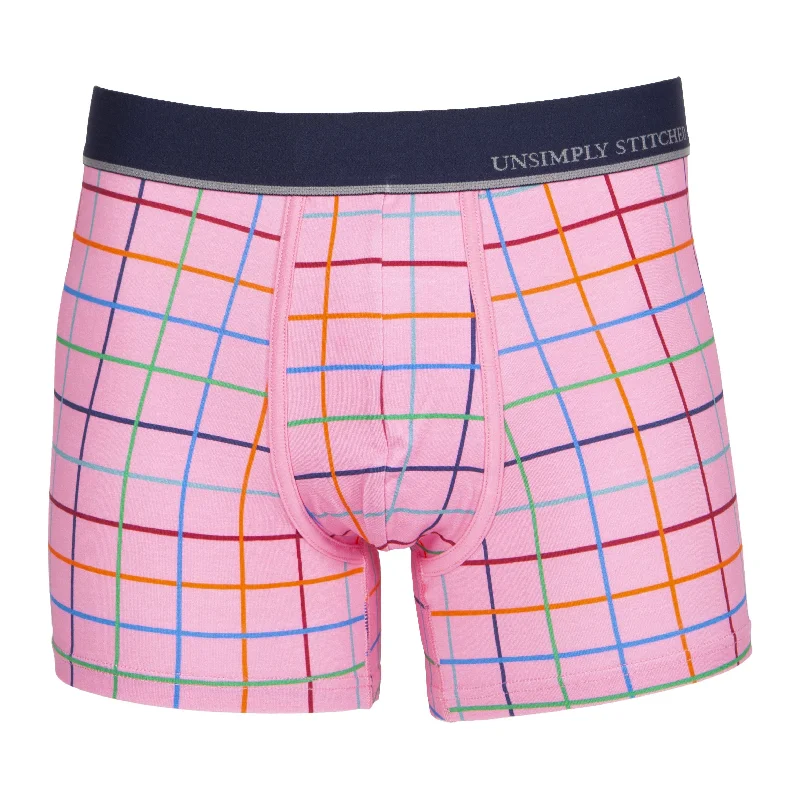 Men's trunks with a quick - dry fabricColor Grid Boxer Trunk
