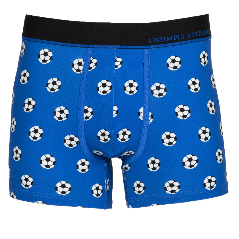 Mid - rise men's trunks for a balanced coverageSoccer Balls Boxer Trunk