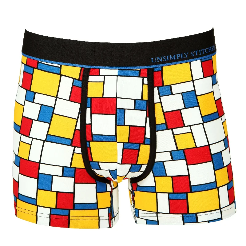 Patterned men's trunks, like camo or dotsCentury Tile Boxer Trunk