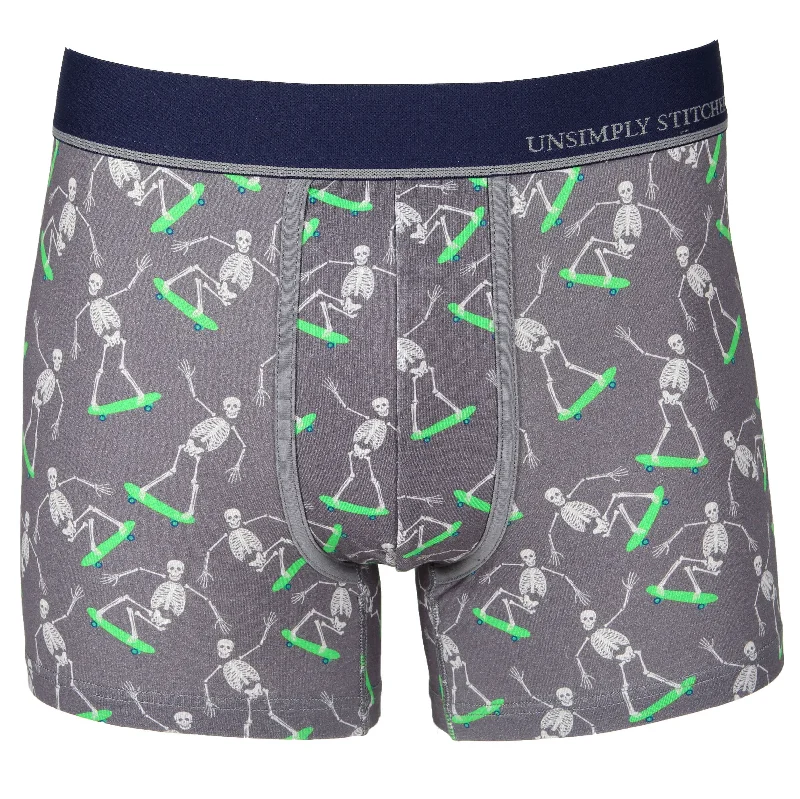 Organic men's trunks for an eco - conscious optionSkateboarding Skeleton Boxer Trunk