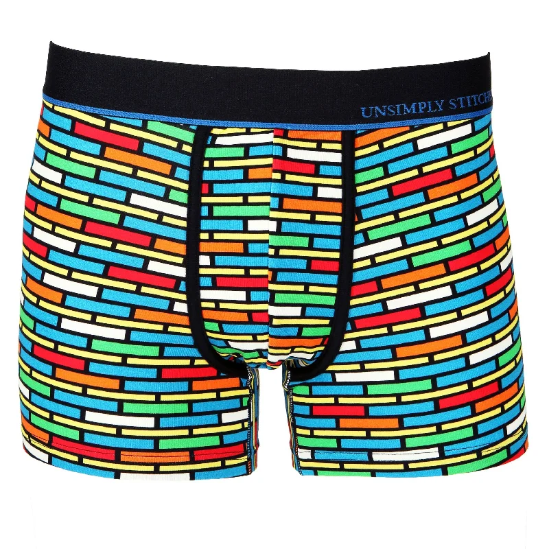Moisture - wicking men's trunks for active useBrick Stripes Boxer Trunk