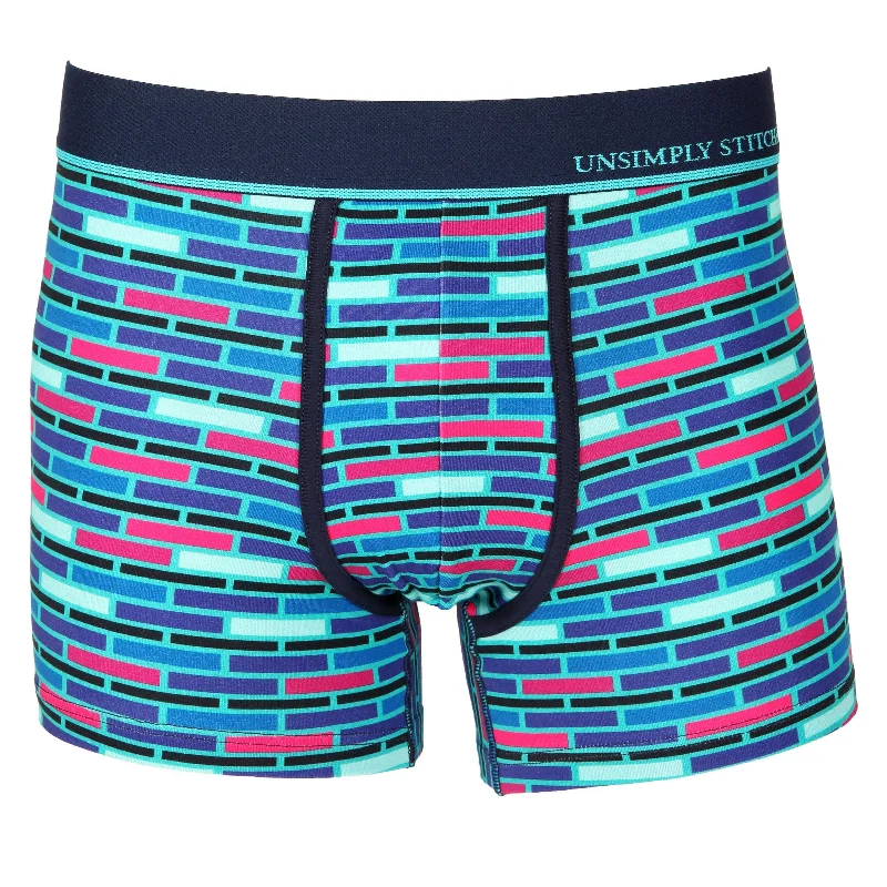 Breathable men's trunks for all - day wearBrick Stripes Boxer Trunk