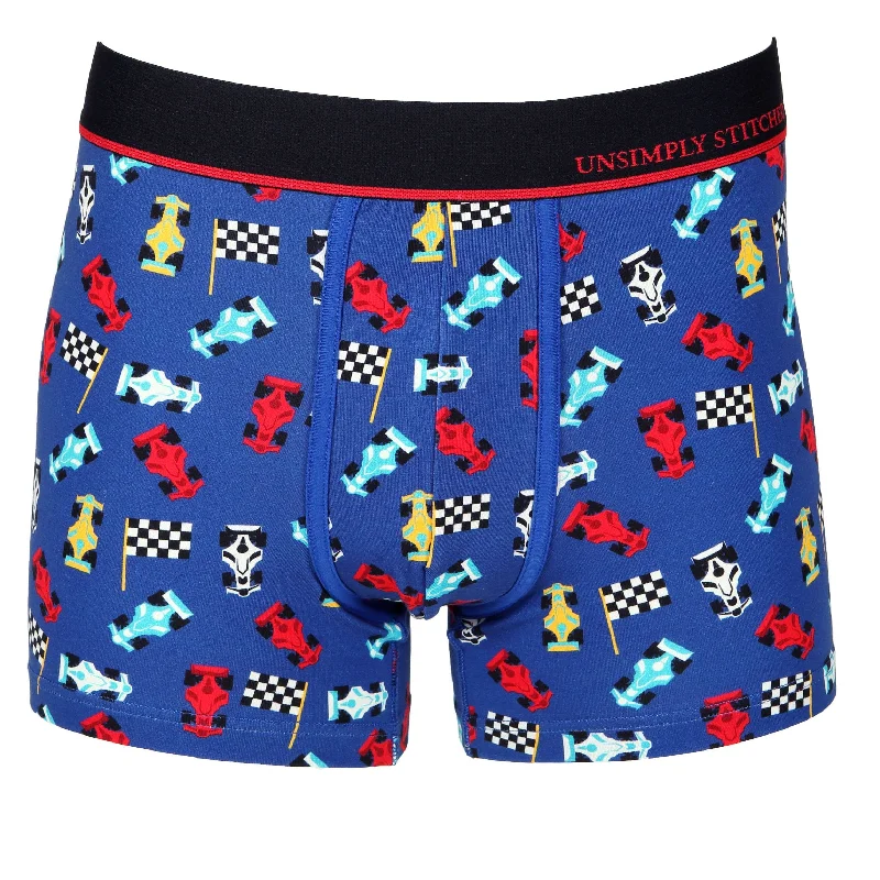 Designer men's trunks with a fashionable edgeRacing Boxer Trunk