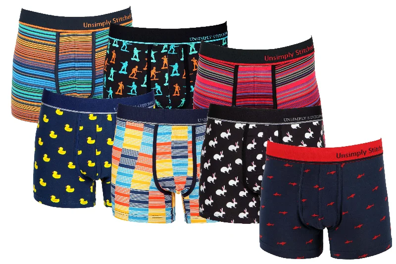 Patterned men's trunks, like camo or dotsBOXER Trunk 7 PACK