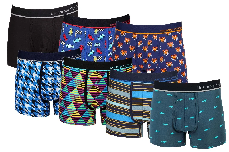 Low - rise men's trunks for a trendy lookBOXER TRUNK 7 PACK