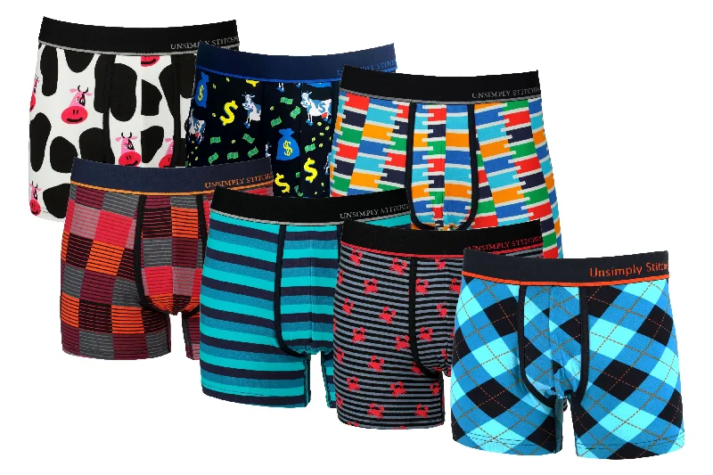 Printed men's trunks with eye - catching motifsBOXER TRUNK 7 PACK