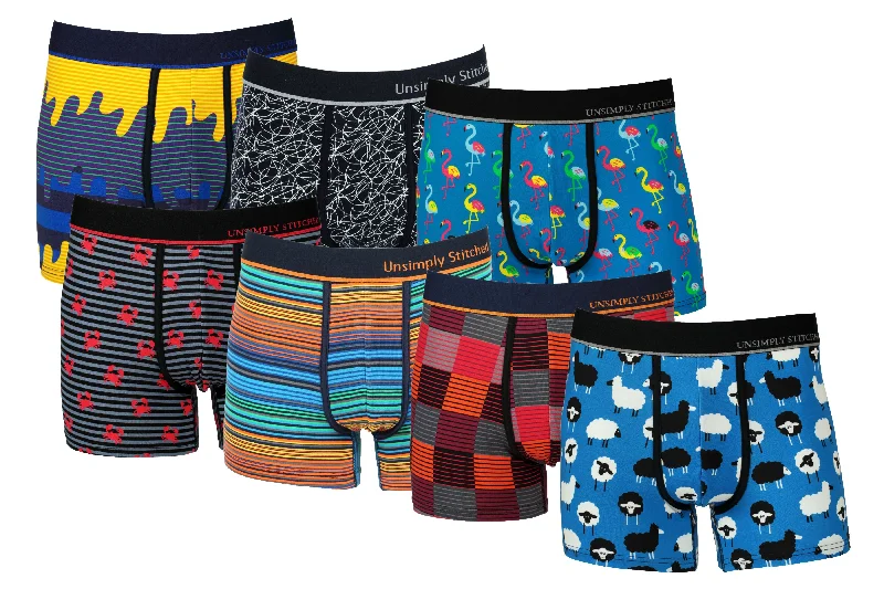 Mid - rise men's trunks for a balanced coverageBOXER TRUNK 7 PACK