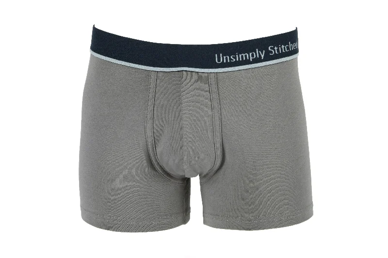 Stretch - lycra men's trunks for flexibilitySOLID GREY BOXER TRUNK