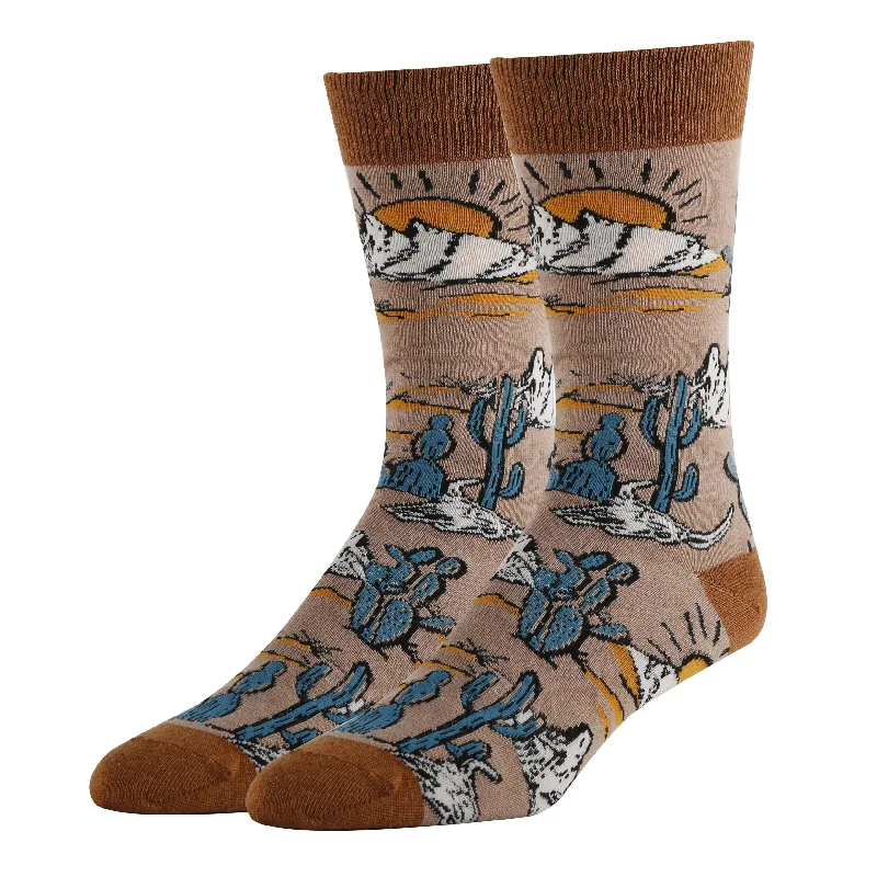 Compression men's crew socks for leg supportWild West Socks