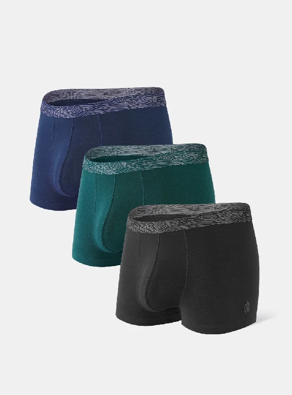 Soft - touch men's trunks for a gentle feel3 Packs Soft Cotton-Modal Blend Trunks