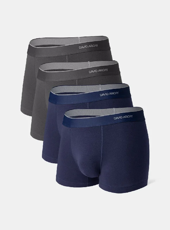 Printed men's trunks with eye - catching motifs4 Packs Cotton Breathable Trunks with Pouch Printed men's trunks with eye - catching motifs4 Packs Cotton Breathable Trunks with Pouch