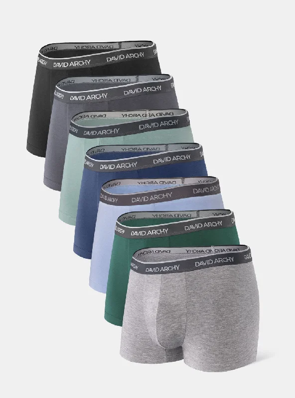 Mesh - back men's trunks for ventilation7 Packs Bamboo Rayon Trunks