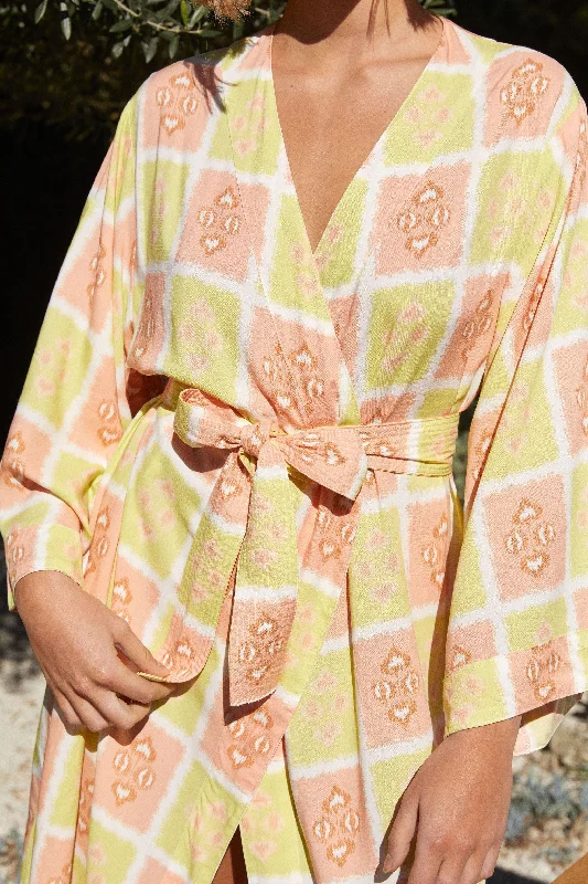 Patterned men's thongs, such as stripes or polka dotsAlice Kimono Robe - Long - Ikat Gelato Patterned men's thongs, such as stripes or polka dotsAlice Kimono Robe - Long - Ikat Gelato