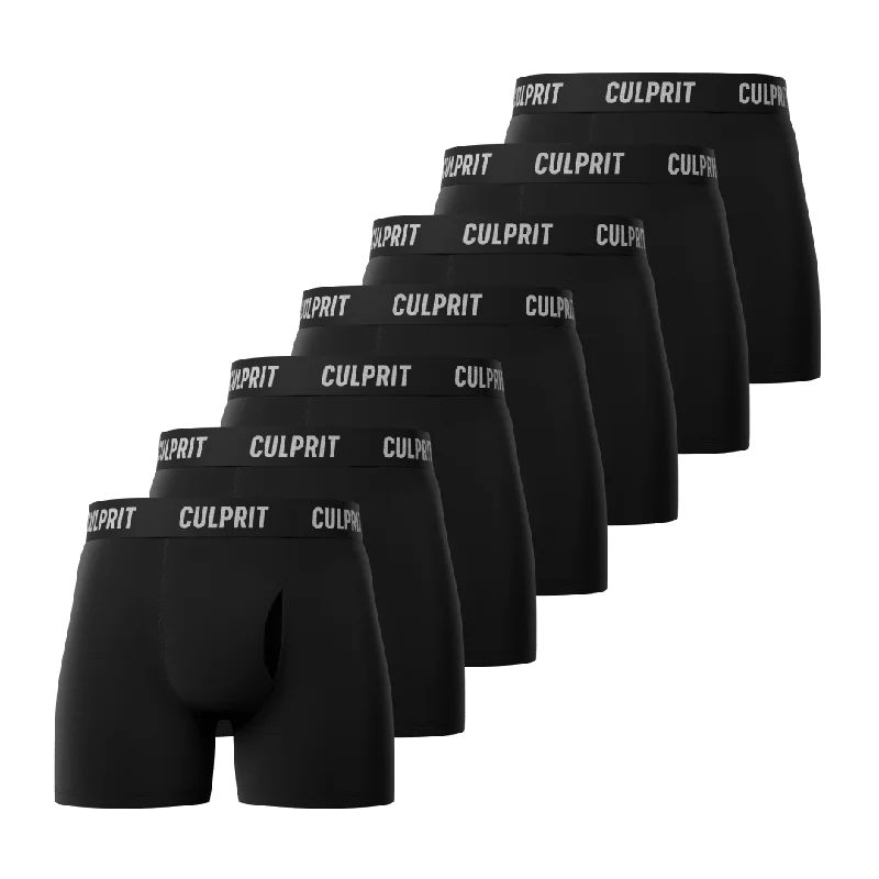 Men's boxer briefs with a soft elastic leg bandBoxer Briefs Stealth Black 7-Pack 🥷
