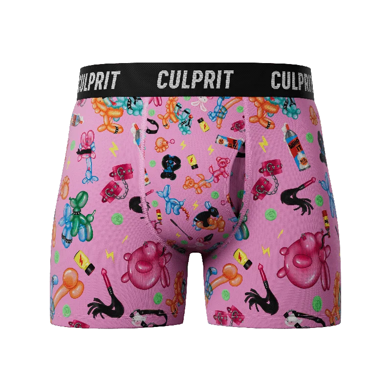 Low - rise men's boxer briefs for a modern silhouettePink Balloon Animals 😻 Boxer Briefs w/ fly Low - rise men's boxer briefs for a modern silhouettePink Balloon Animals 😻 Boxer Briefs w/ fly