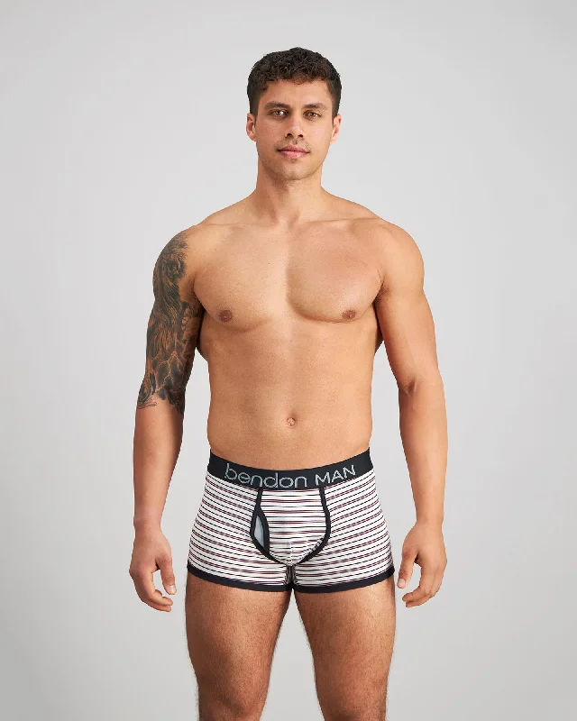 Mesh - back men's trunks for ventilationBold Stripe Mens Trunk