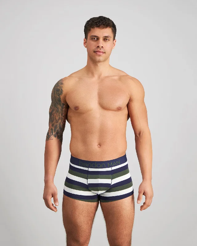 Mid - rise men's trunks for a balanced coverageRugby Stripe Mens Trunk
