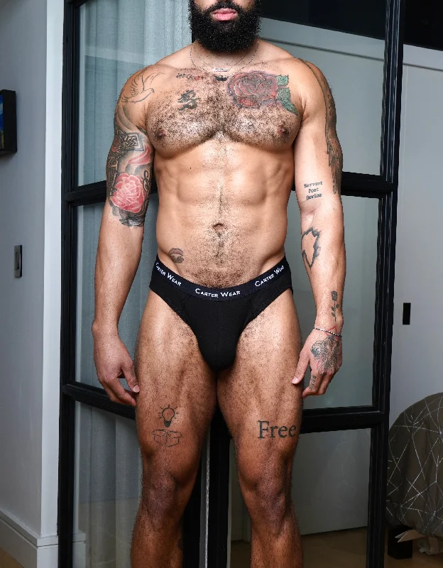 Men's briefs with a wide waistband for comfortBlack Brief