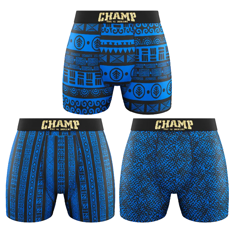 Moisture - wicking men's boxer briefs for sports activitiesBlue Edition.