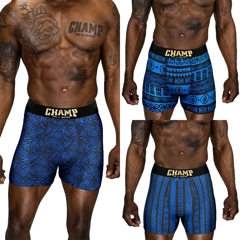 Printed men's boxer briefs with fun designsBlue Edition