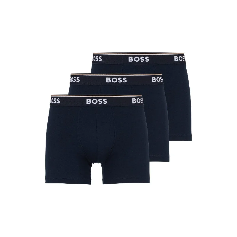Stretch - fabric men's boxer briefs for a flexible fitBOSS 3 Pack Power Cotton Stretch Boxer Briefs - Navy Stretch - fabric men's boxer briefs for a flexible fitBOSS 3 Pack Power Cotton Stretch Boxer Briefs - Navy