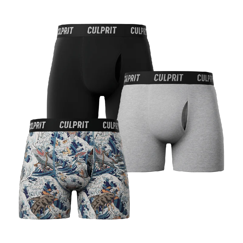 Men's boxer briefs with a contoured pouch for comfortBoxer Brief w/ fly N°8 Bundle 3-Pack Men's boxer briefs with a contoured pouch for comfortBoxer Brief w/ fly N°8 Bundle 3-Pack