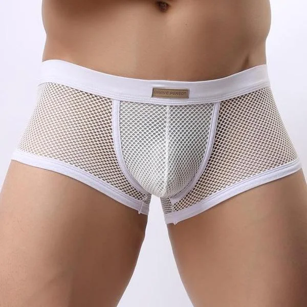 Microfiber men's boxer briefs for a smooth feelBrave Person Mesh Boxer Briefs