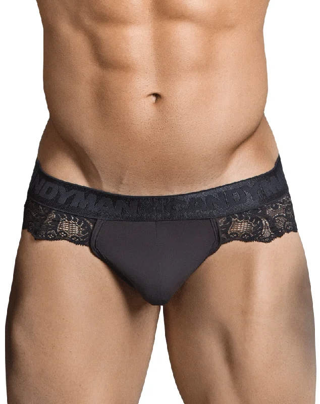 Sheer men's thongs for a provocative appearanceCandyman 99304 Thongs Black
