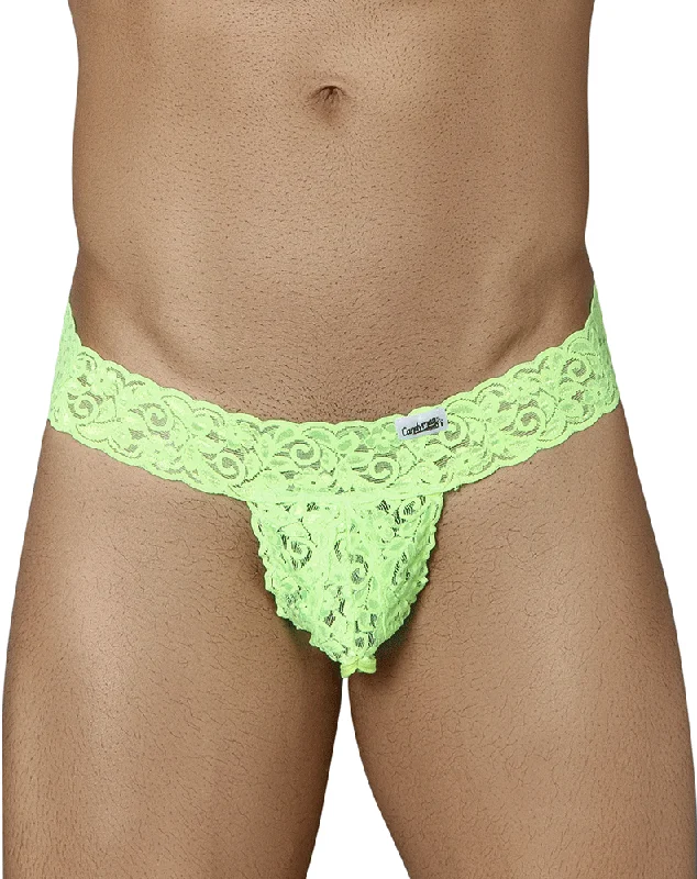 Elastic - banded men's thongs for a secure fitCandyman 99315 Peek A Boo Thongs Green