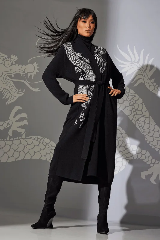 Rhinestone - embellished men's thongs for glamourCashmere Embroidered Dragon Robe