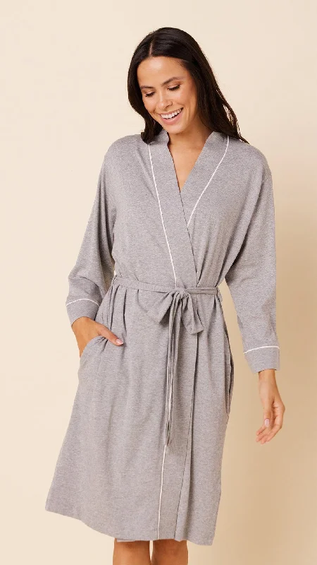 Rhinestone - embellished men's thongs for glamourClassic Pima Knit Robe - Heather Grey Rhinestone - embellished men's thongs for glamourClassic Pima Knit Robe - Heather Grey