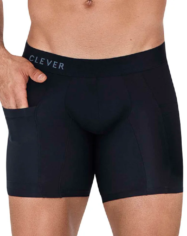 Organic cotton men's boxer briefs for sensitive skinClever 1528 Arctic Boxer Briefs Black Organic cotton men's boxer briefs for sensitive skinClever 1528 Arctic Boxer Briefs Black