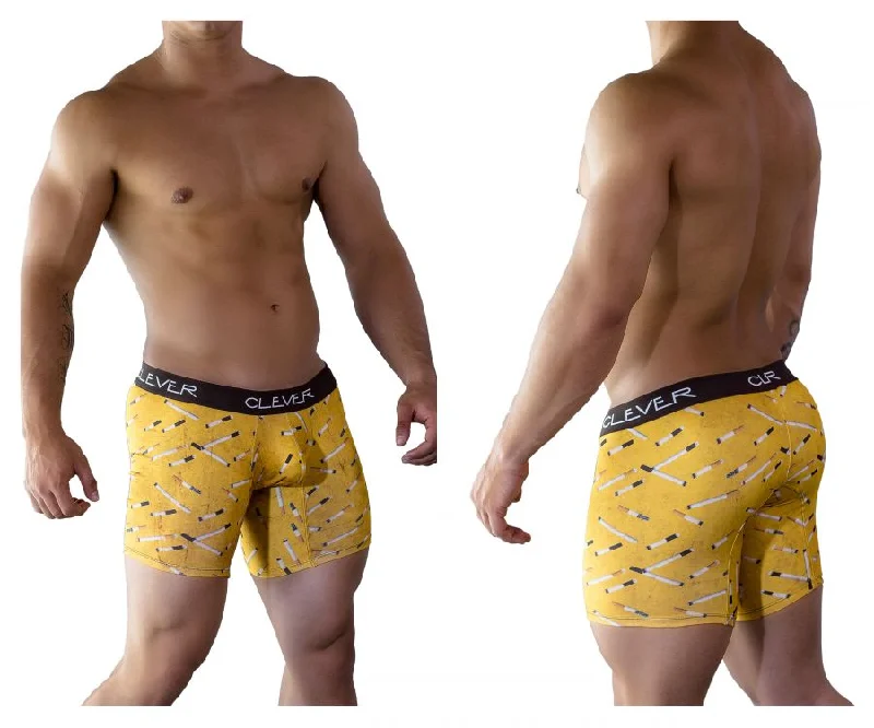 Men's boxer briefs with a contoured pouch for comfortClever 9099 Limited Edition Long Boxer Briefs Color Yellow-15 Men's boxer briefs with a contoured pouch for comfortClever 9099 Limited Edition Long Boxer Briefs Color Yellow-15