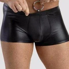 Breathable cotton men's boxer briefs for everyday wearCock Ring Leather Boxer Short