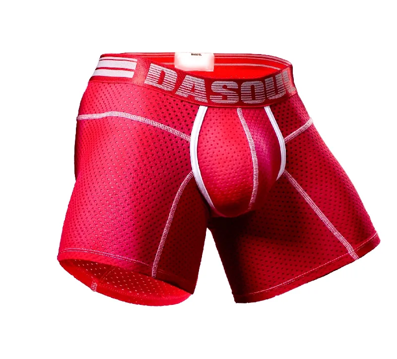 Thermal men's boxer briefs for cold weatherJacobi Crimson Mesh Long Boxer Brief