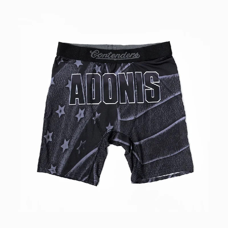 Thermal men's boxer briefs for cold weatherCREED III 'ADONIS' BLACK FLAG BRIEF