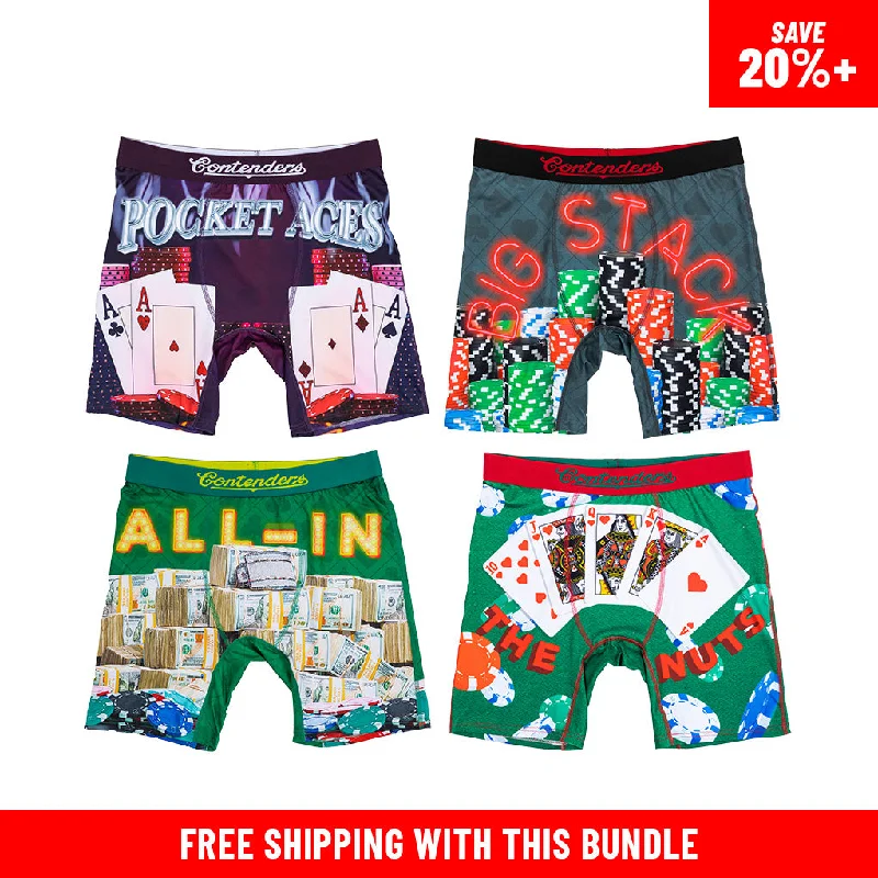 Patterned men's boxer briefs, such as stripes or checksDANIEL NEGREANU POKER 4 PACK BRIEF Patterned men's boxer briefs, such as stripes or checksDANIEL NEGREANU POKER 4 PACK BRIEF